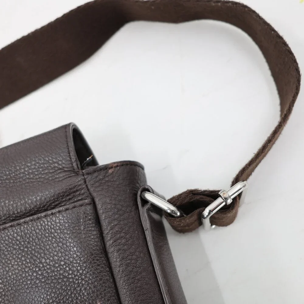 Banana Republic Messenger Bag Mens One Size Greyson Cow Leather Brown strap